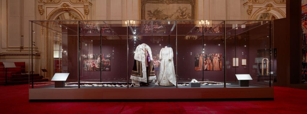 coronation outfit display buckingham palace