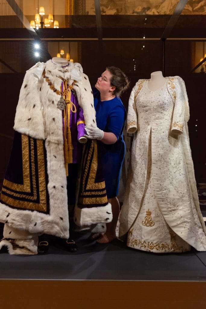 coronation outfit display buckingham palace