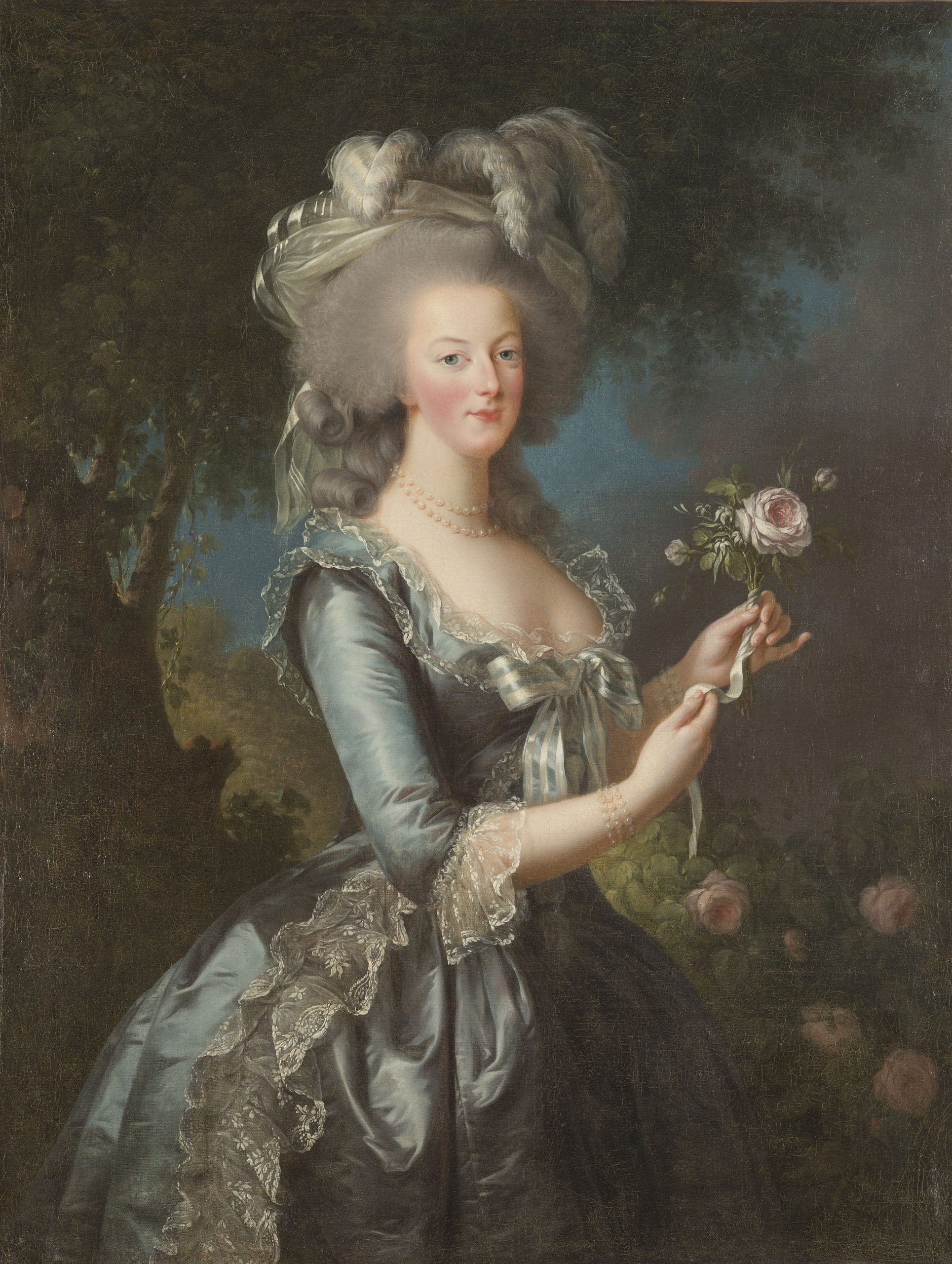 Portrait de Marie-Antoinette à la rose, Élisabeth-Louise Vigée Le Brun © Château de Versailles, Dist. Grand Palais RMN / Christophe Fouin.