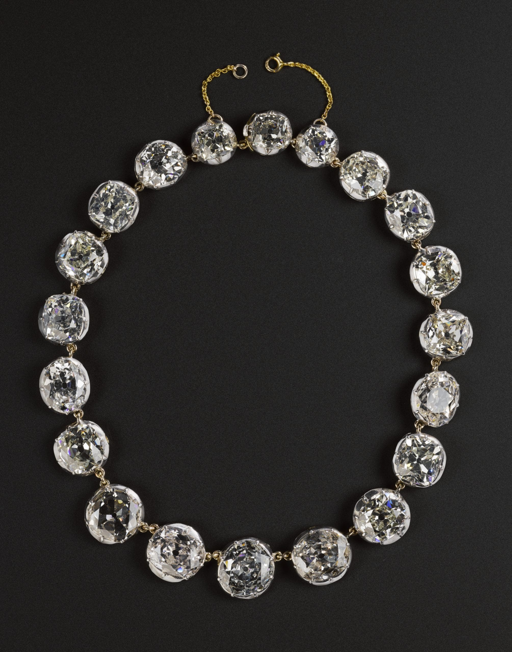 The Sutherland Diamonds, comprising diamond necklace with two additional diamond-set sections.